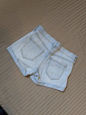 Old Navy Boyfriend light wash distressed denim shorts with rolled cuffs